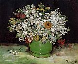 Vase with Zinnias and Other Flowers by Vincent van Gogh